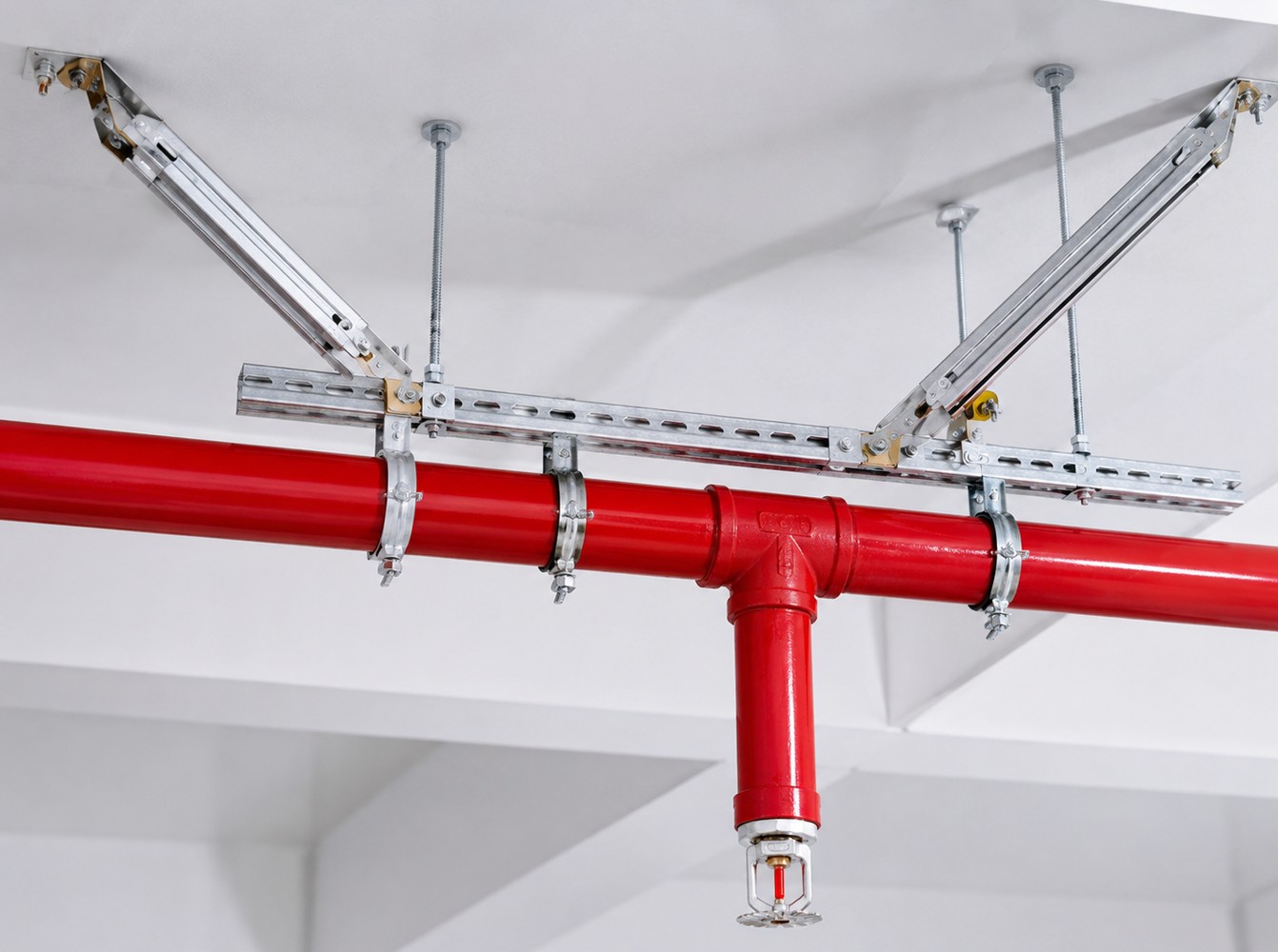 Fire sprinkler seismic bracing for sprinkler and standpipe piping