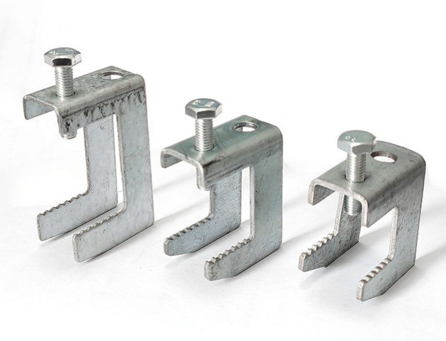 Throat clamp C-type beam clamp with screw and nut