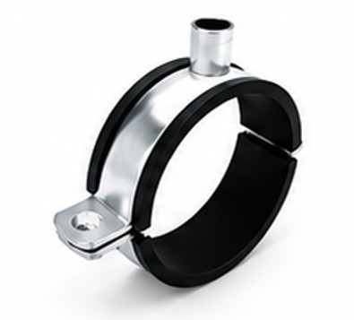 Light-duty pipe clamp with rubber lining