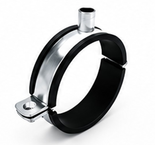 Standard pipe clamp with rubber lining