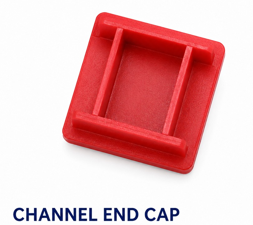 Plastic channel end cap