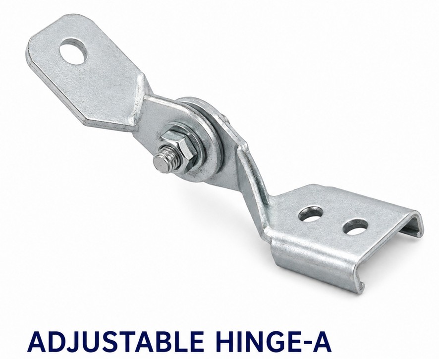 Adjustable hinge type A for lateral seismic bracing