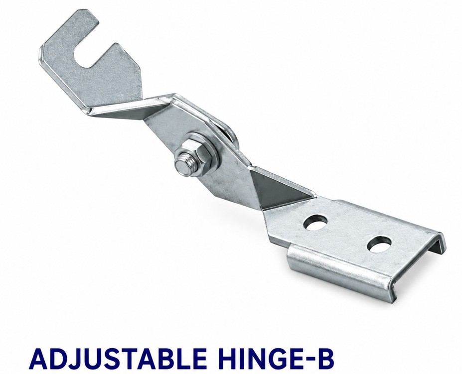 Adjustable hinge type B for longitudinal seismic bracing