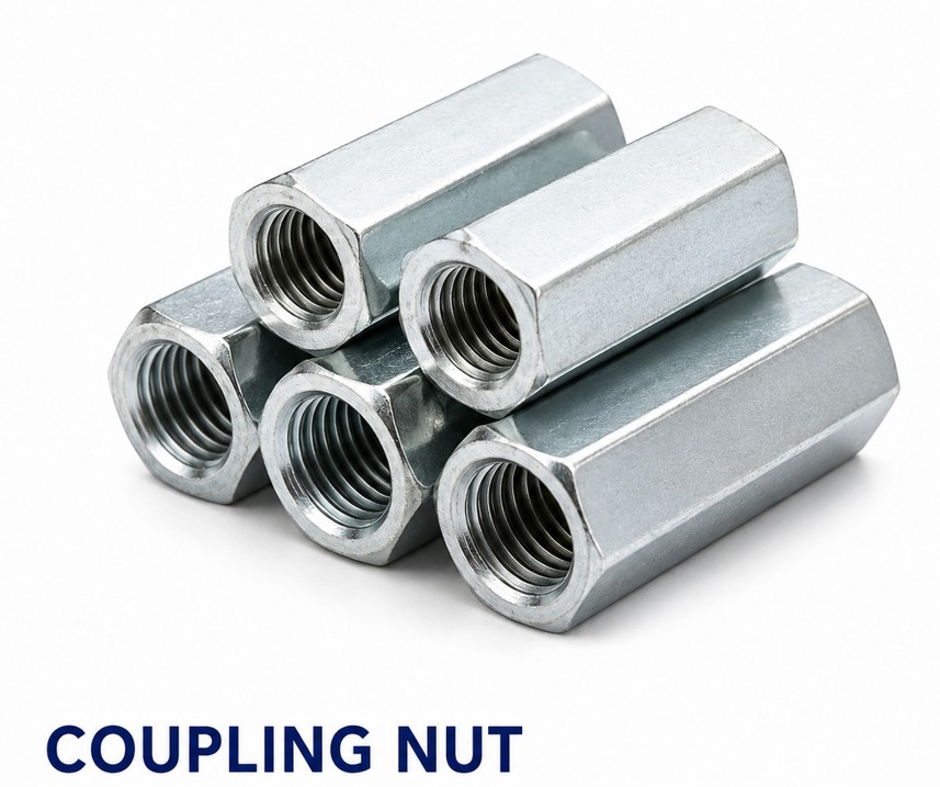 Rod coupler hex coupling nut for threaded rod