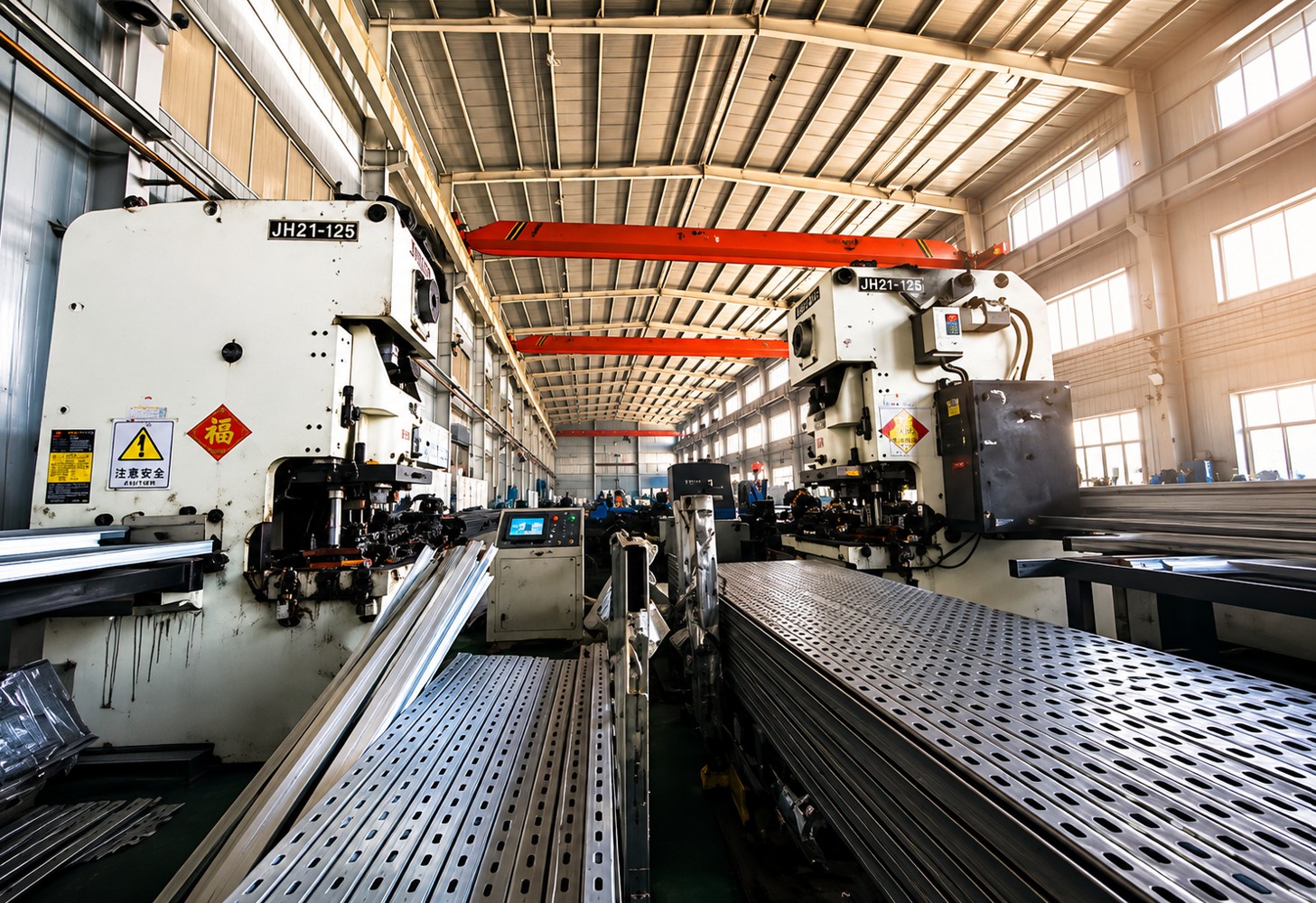 Channel and bracket roll-forming and press line at the SZM factory